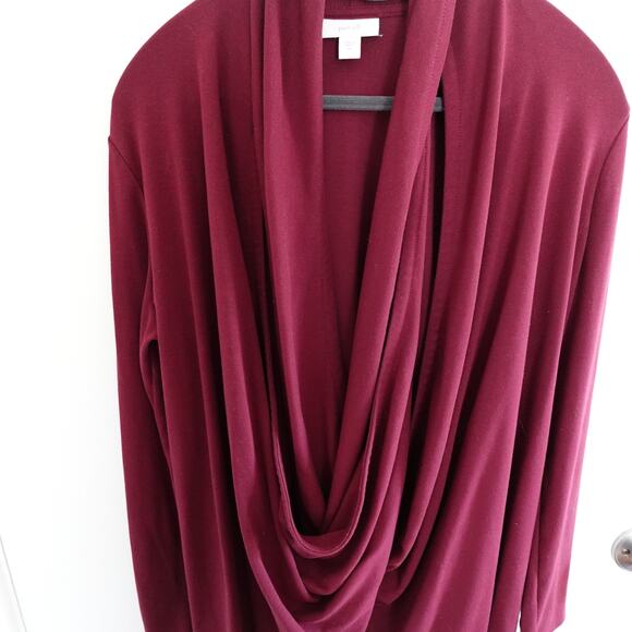 Pure Jill Two Way Open Cardigan Bordeaux Red Size M Contemporary Minimalist - Picture 4 of 10